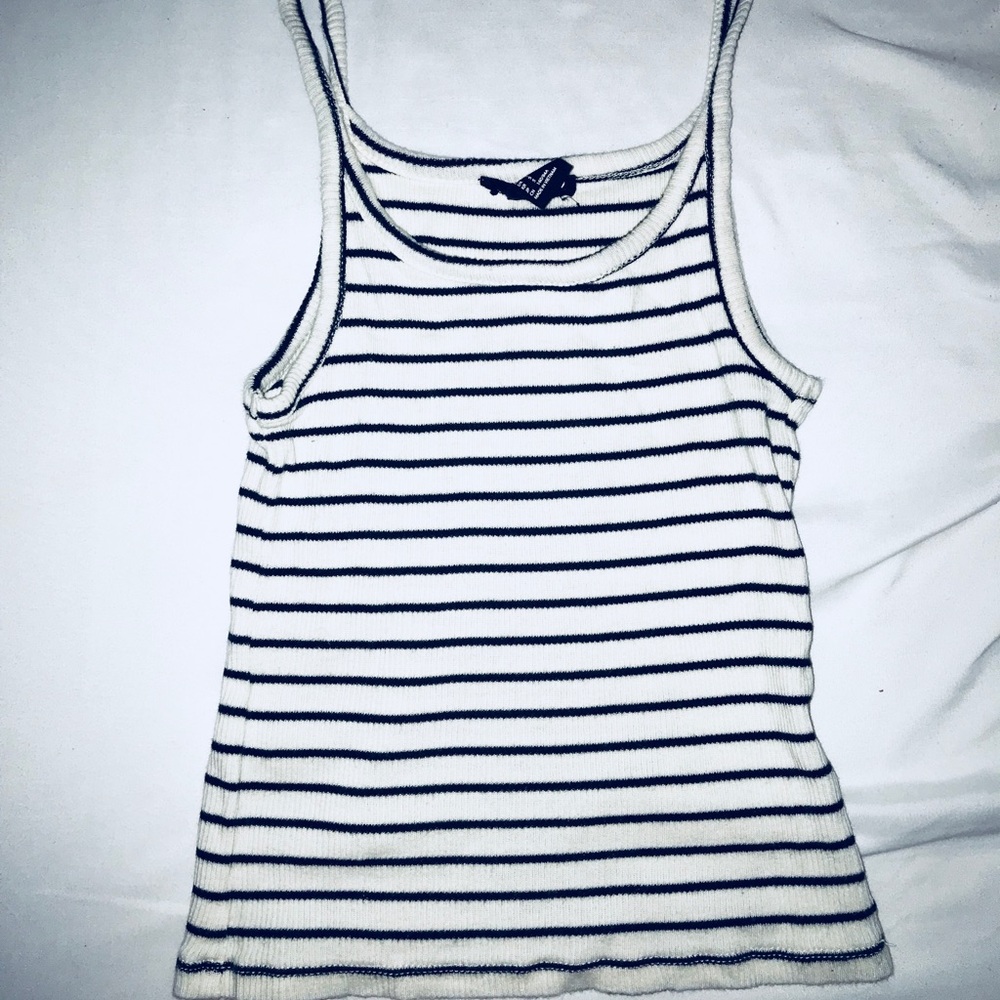 Black and white striped tank top